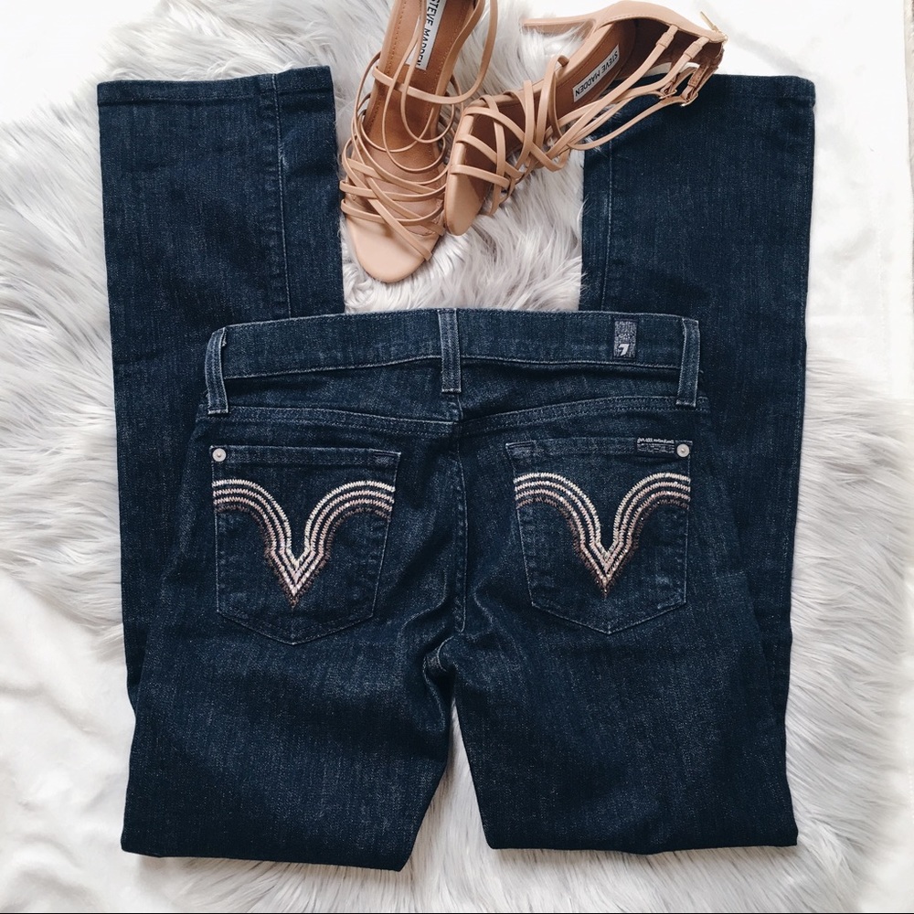 7 For All Mankind Straight Leg Dark Wash Jeans